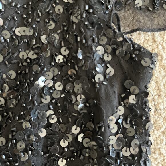 Vintage Adrianna Papell Sequin Top Black Size L - Picture 14 of 15